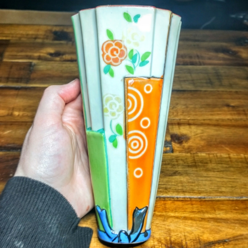 RARE 1930s Trico Art Deco Floral Wall Pocket